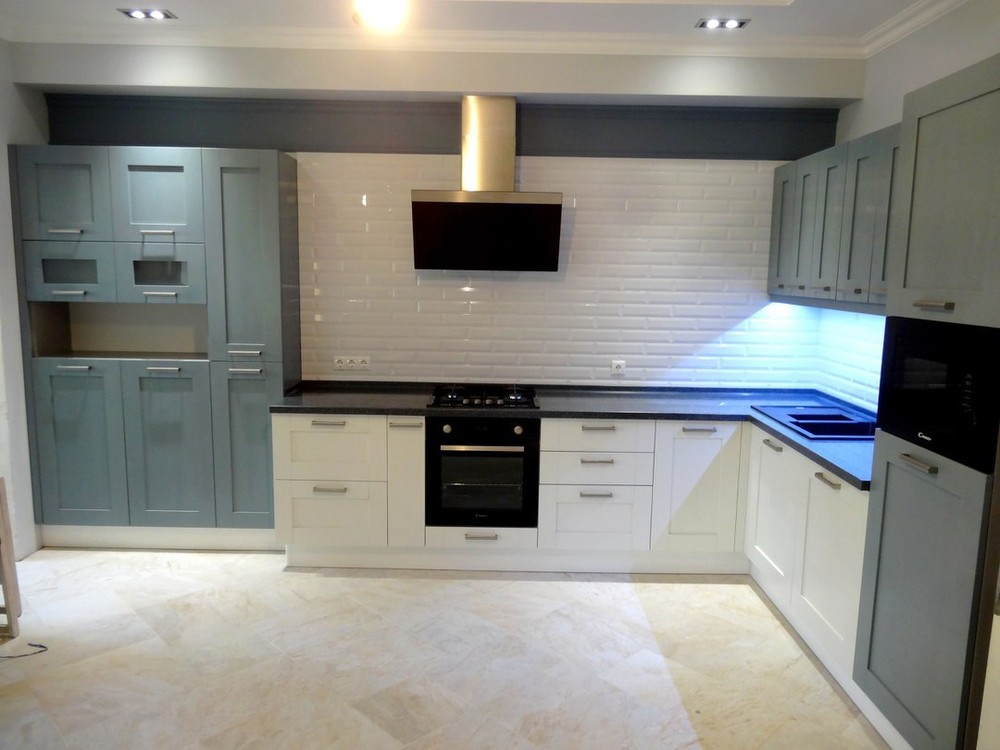 Белый кухонный гарнитур-Кухня МДФ в ПВХ «Модель 145»-фото2