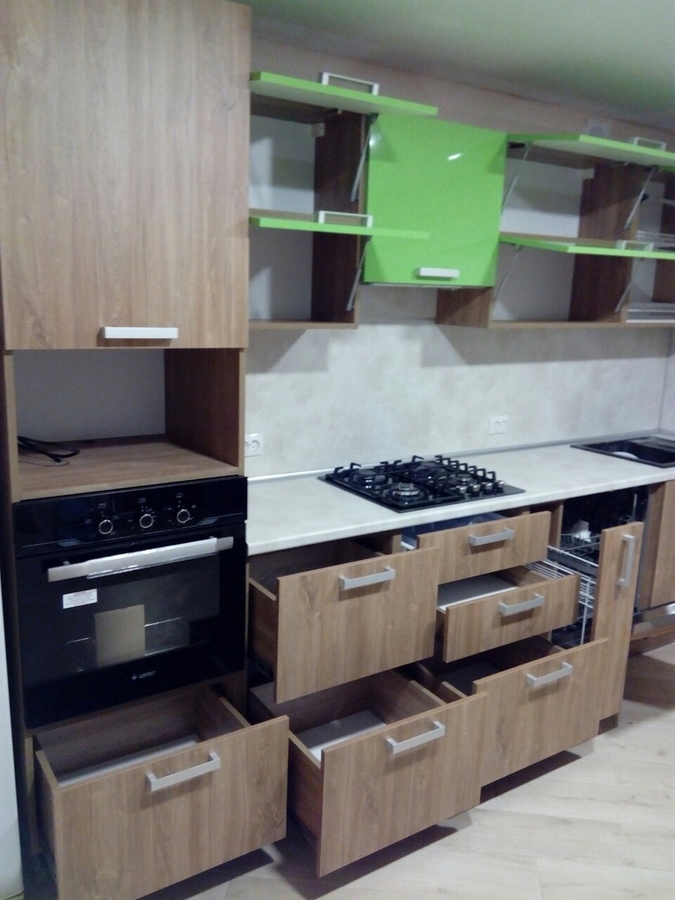 Встроенная кухня-Кухня из пластика «Модель 355»-фото4