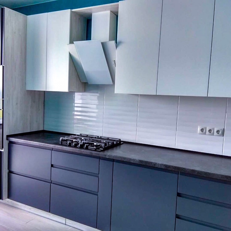 Белый кухонный гарнитур-Кухня МДФ в эмали «Модель 419»-фото2