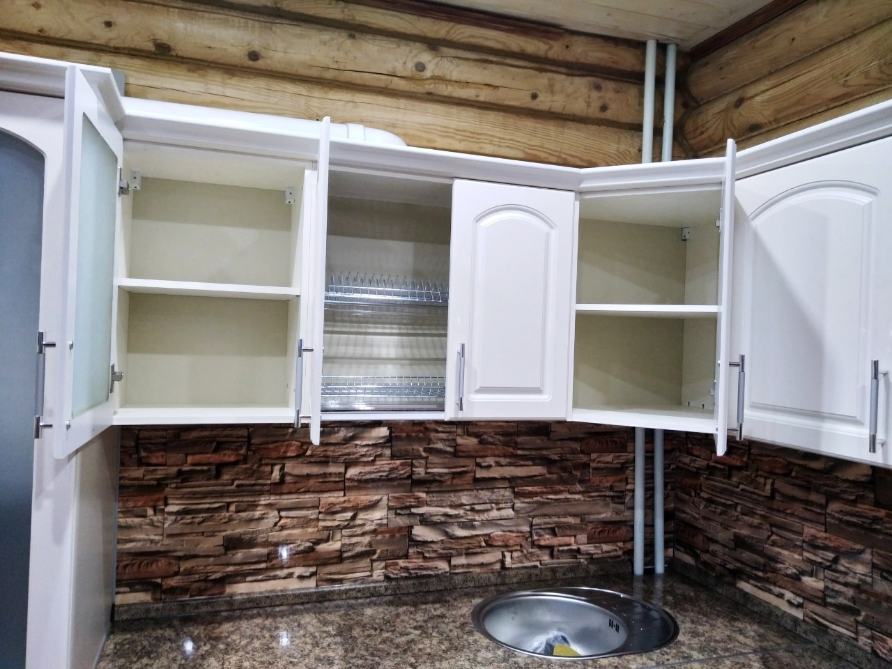 Белый кухонный гарнитур-Кухня МДФ в эмали «Модель 546»-фото7