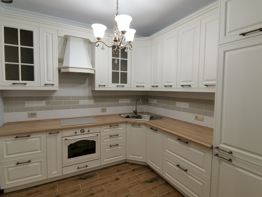 Белый кухонный гарнитур-Кухня МДФ в ПВХ «Модель 573»-фото3