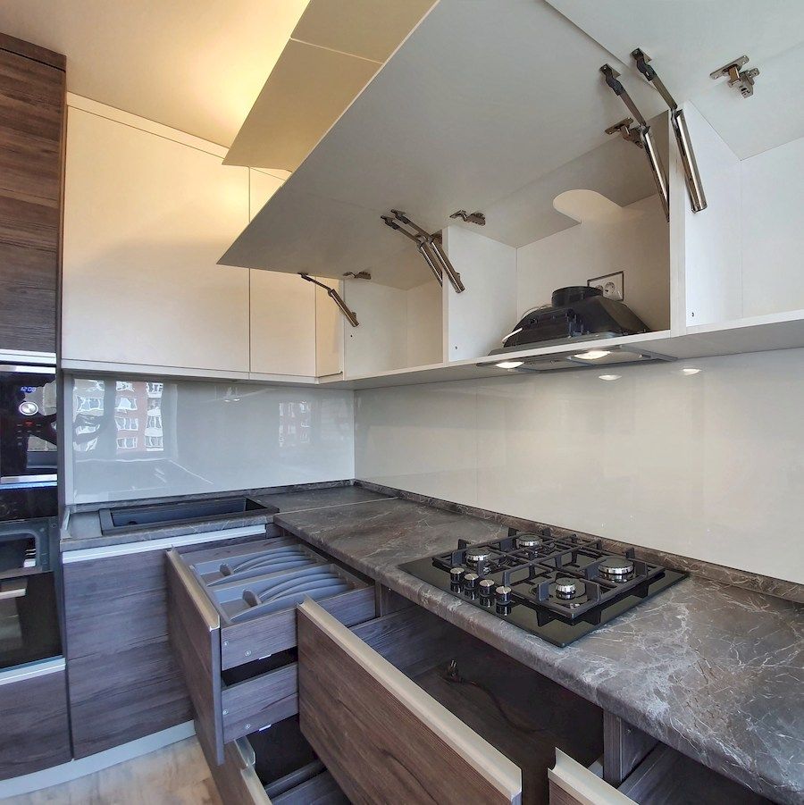 Белый кухонный гарнитур-Кухня из пластика «Модель 539»-фото6
