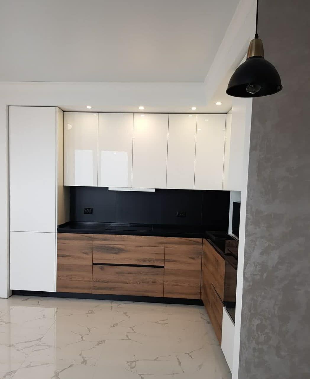 Белый кухонный гарнитур-Кухня МДФ в эмали «Модель 629»-фото2