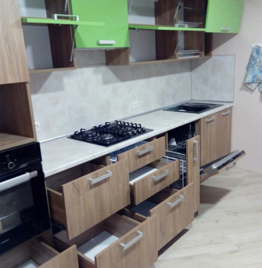 Встроенная кухня-Кухня из пластика «Модель 355»-фото5
