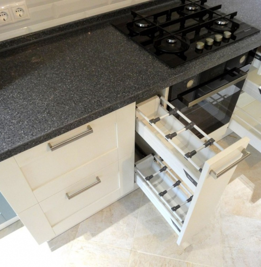 Белый кухонный гарнитур-Кухня МДФ в ПВХ «Модель 145»-фото4