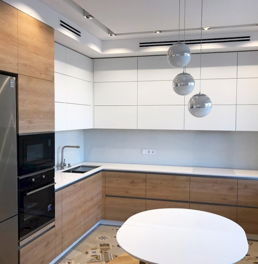 Белый кухонный гарнитур-Кухня из пластика «Модель 595»-фото5