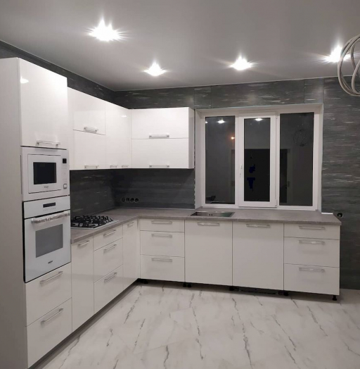 Белый кухонный гарнитур-Кухня МДФ в ПВХ «Модель 211»-фото7